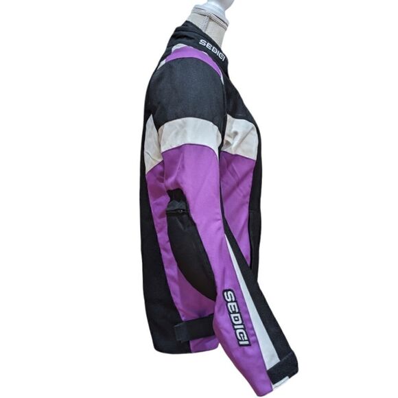 Sedici Federico Armored Performance Motorcycle Jacket Purple/Black/White Sz S/M - Picture 3 of 11